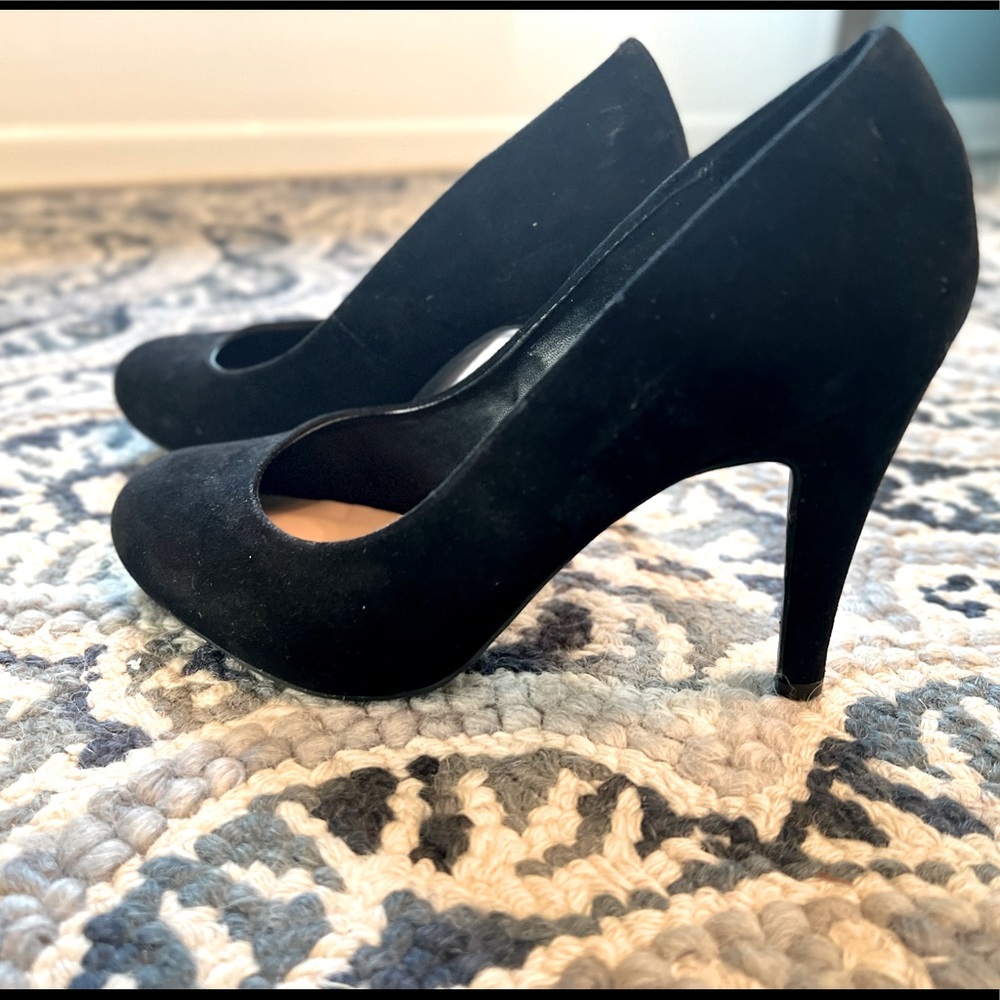 Black suede heel, Kelli and Katie, worn once. 💕💕